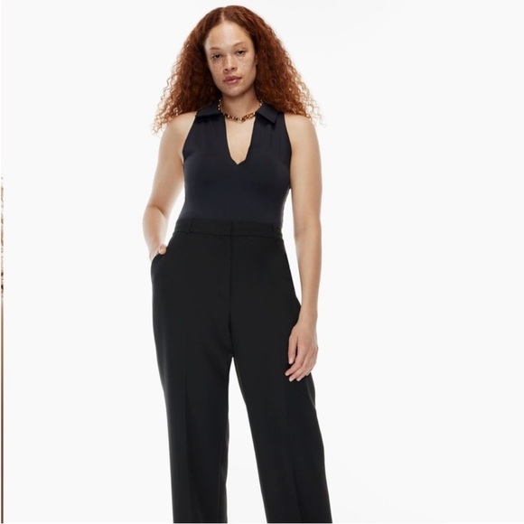 Aritzia Babaton Contour Polo Tank Top Sleeveless Collared Cropped - Picture 3 of 11